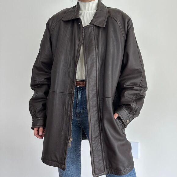 Vintage Leather Oversized Jacket - Picture 2 of 12